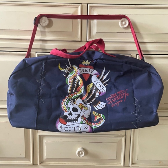 Ed Hardy Bags New Y2k Ed Hardy Designs New York City Duffle Bag Carry On Or Gym Bag Nice
